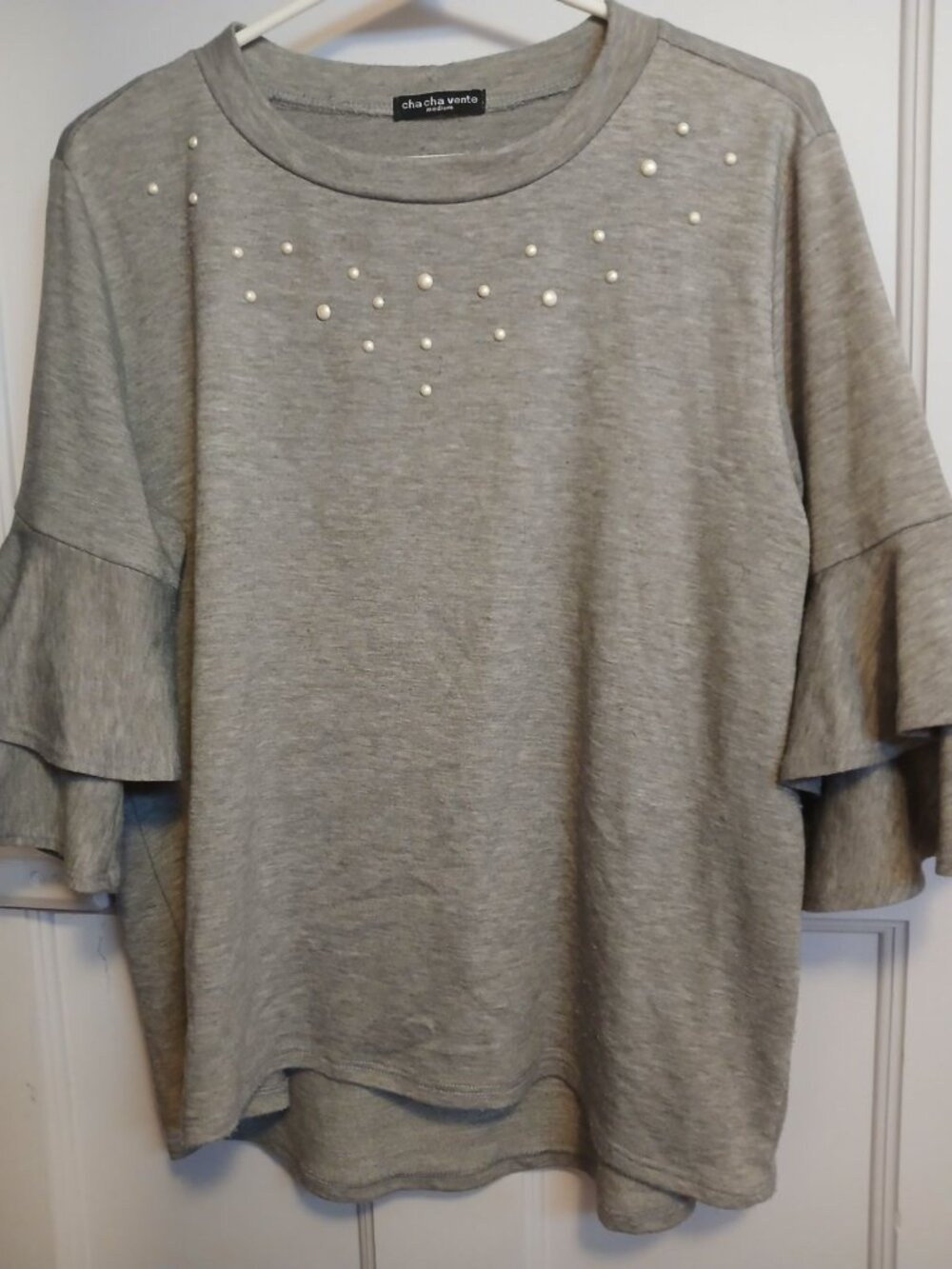 Cha Cha vente Womens Medium Gray Top